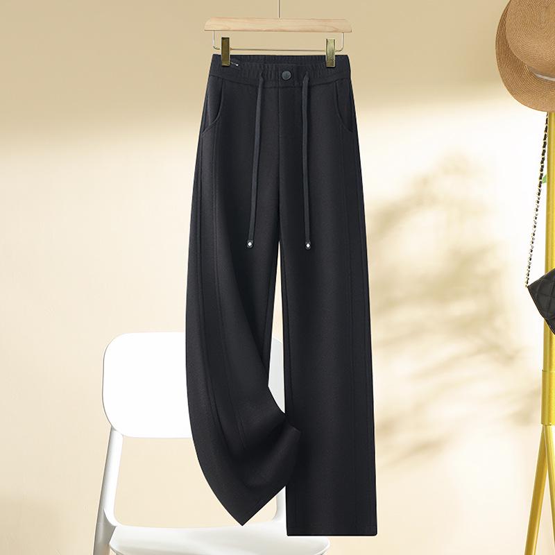 Women's High-Waisted Dark Blue Velvet Slimming Jeans: 2024 Spring/Autumn Harem Style