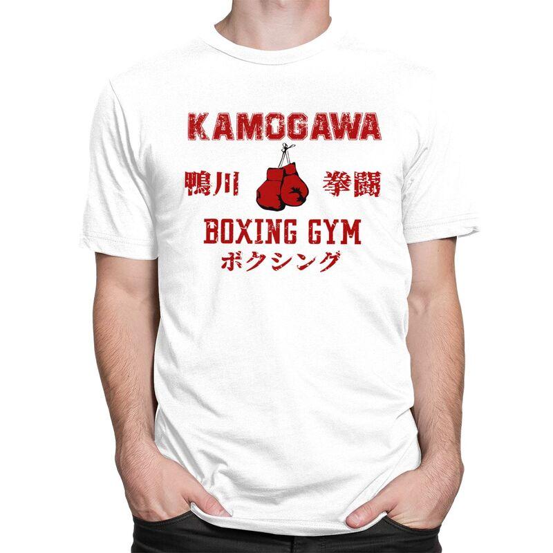Custom Kamogawa Boxing Gym T Shirts for Men Pure Cotton Tee Tops Hajime No Ippo KBG Tshirts Short Sleeve Casual Tshirt Clothing