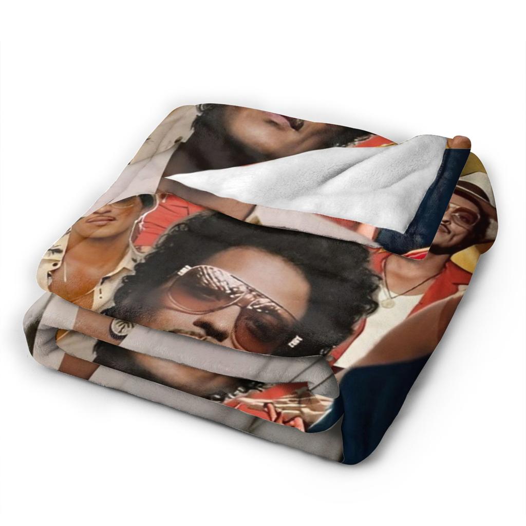 Bruno Mars Music Knitted Blanket Fleece American Singer Ultra-Soft Throw Blankets for Outdoor Travel Bedspread