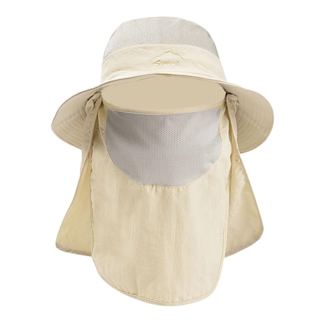 

Summer Hat Bucket Boonie Cap Solid Fishing Hat бежевий