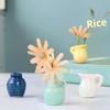 1Pcs Dollhouse Creative DIY Flower Arrangement Decorative Object For Home Kitchen Decoration Mini Ceramics Vase Fridge Magnet