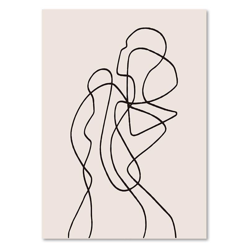 Abstrakte Frauen Tanzen Wand Kunst Poster Schwarz und Weiß Linie Zeichnung Kunstdruck Minimalistischen Leinwand Malerei Bild Wohnzimmer Dekor