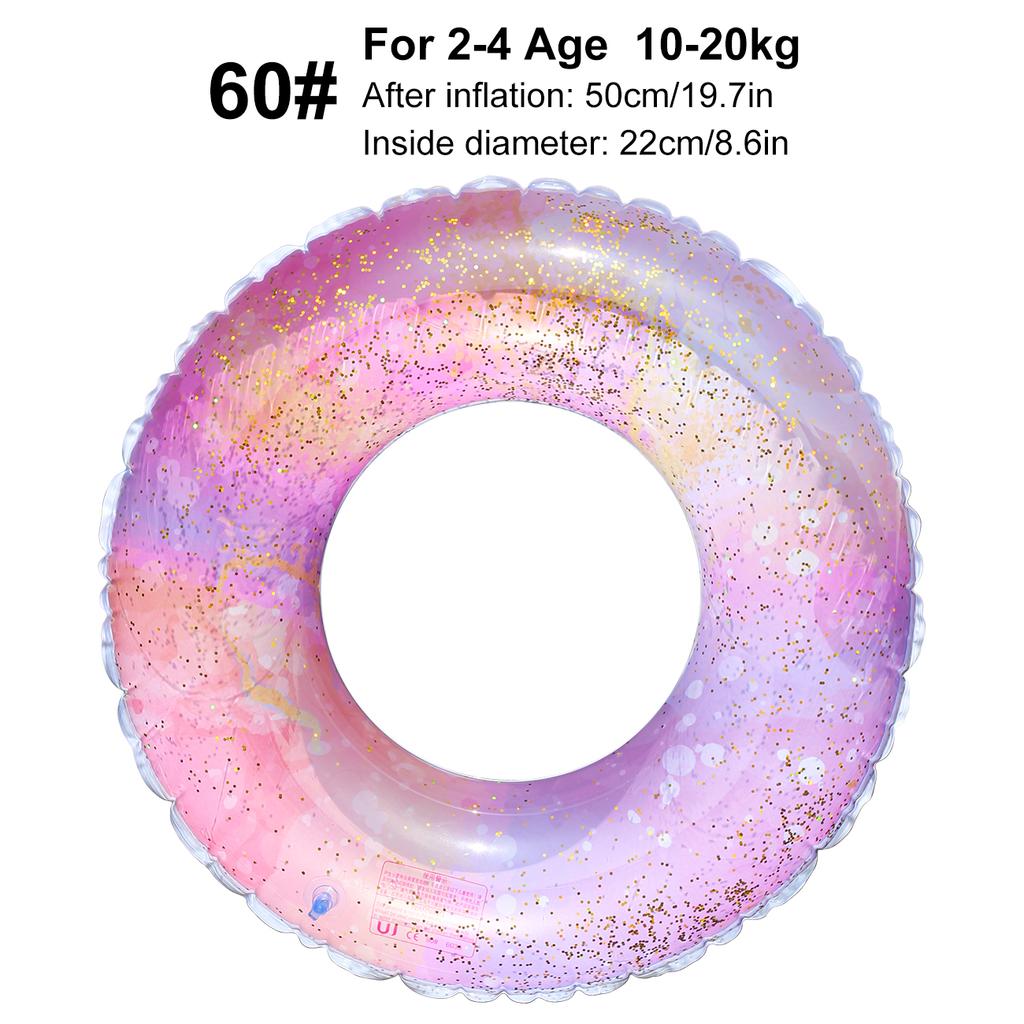 1PC PVC Inflatable Swimming Ring Pink Sparkle Pool Floats Tube for Summer Pool Beach Lake