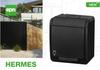 2-gang surface-mounted socket, IP44, black, HERMES
