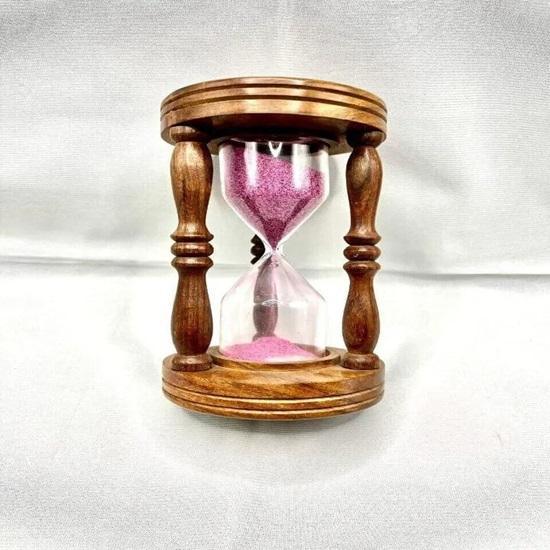 Nautical 17.78 Cm  Wooden Sand Timer 5 Minute Hourglass Home Decor Tabletop, Studyroom, Gift for Birthday, Thanksgiving Gift