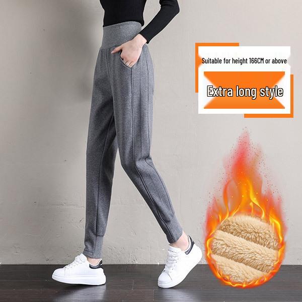 Damen Winter Fleece-gefütterte Lammwolle Jogginghose, Kleine Statur, Lässige Baumwoll-Sporthose