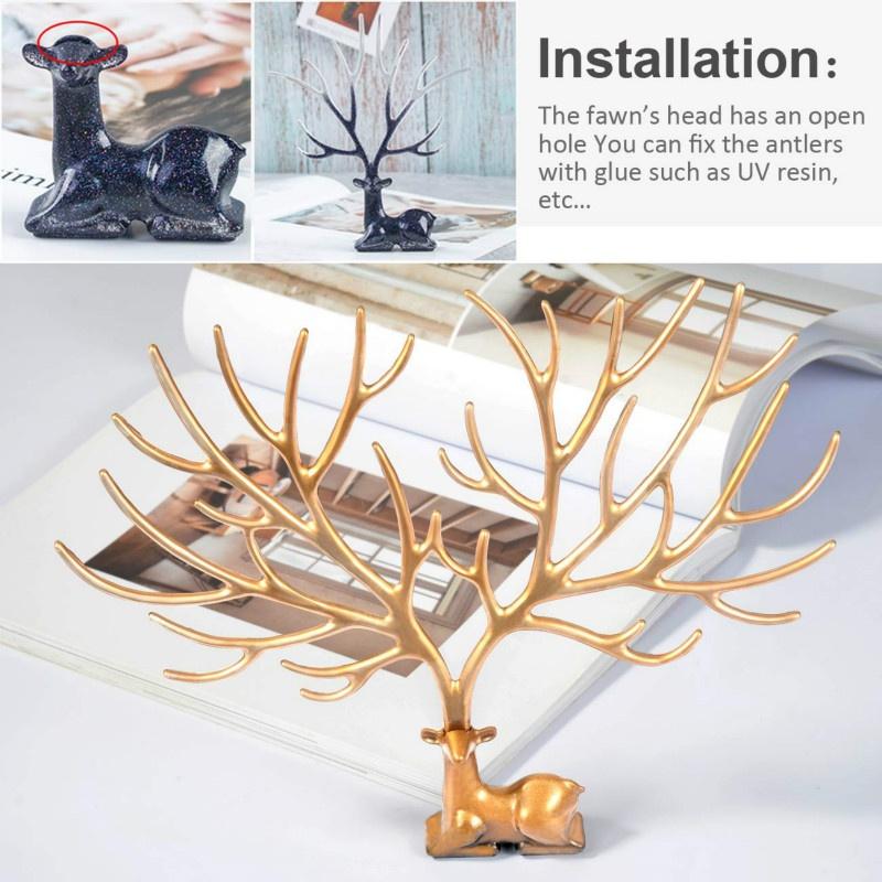 DIY Crystal Drop Gel Silicone Deer Antler Branch Silicone Mold Set Can DIY Tabletop Ornament Mold