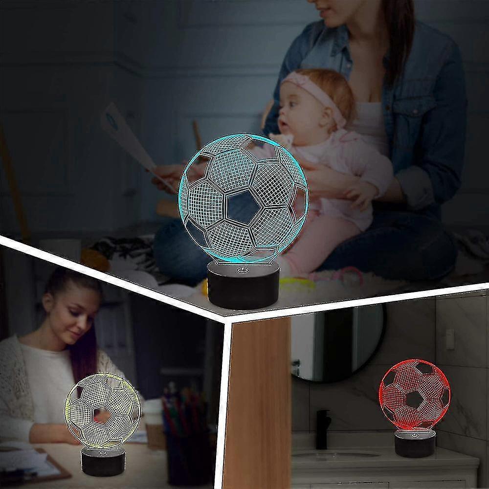 Football 3d Night Light Lamp With Remote Control 16 Colors Changing_c
