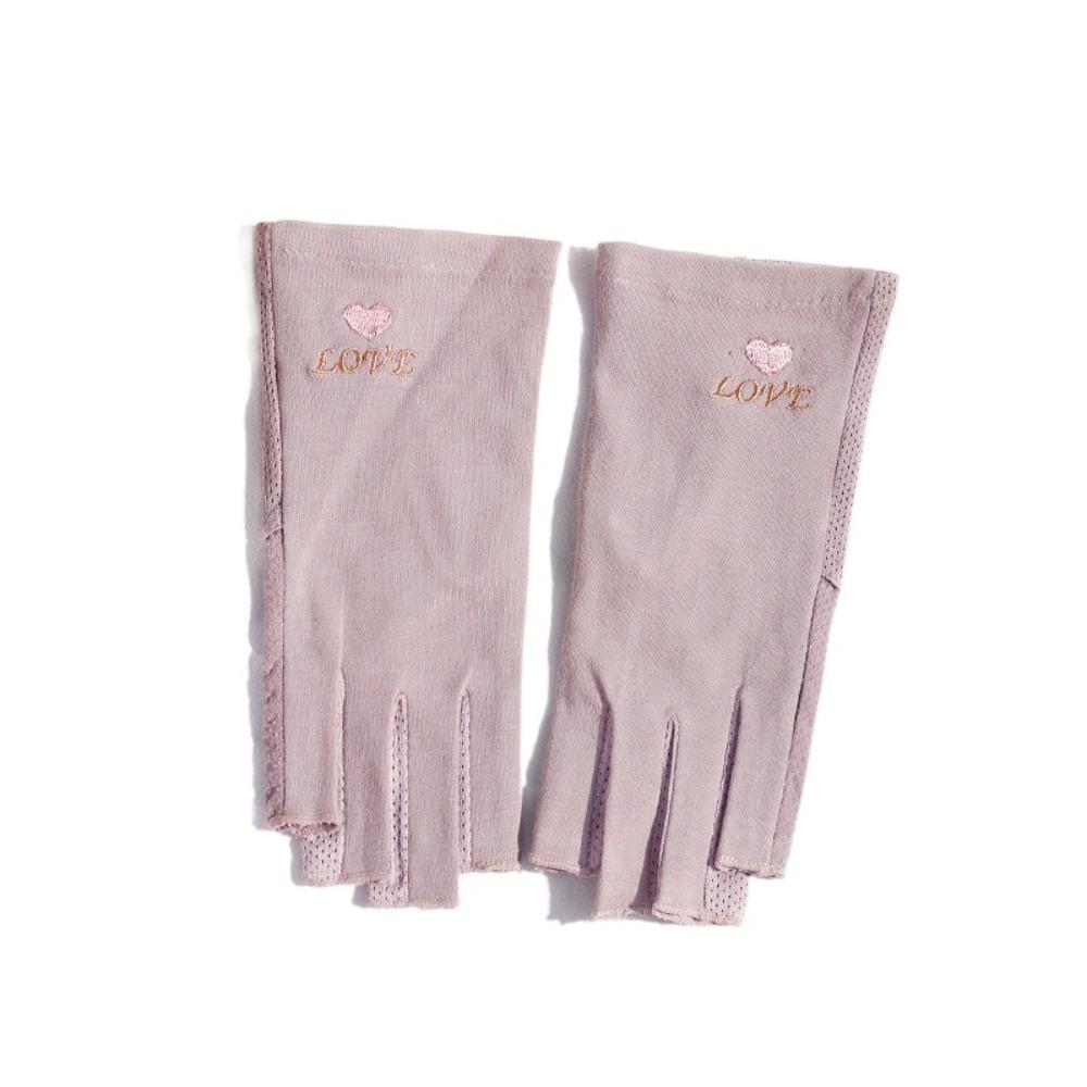 New Half Finger Sunscreen Gloves Breathable UV Protection Manicure Gloves Highly Elastic Riding Driving Gloves Summer