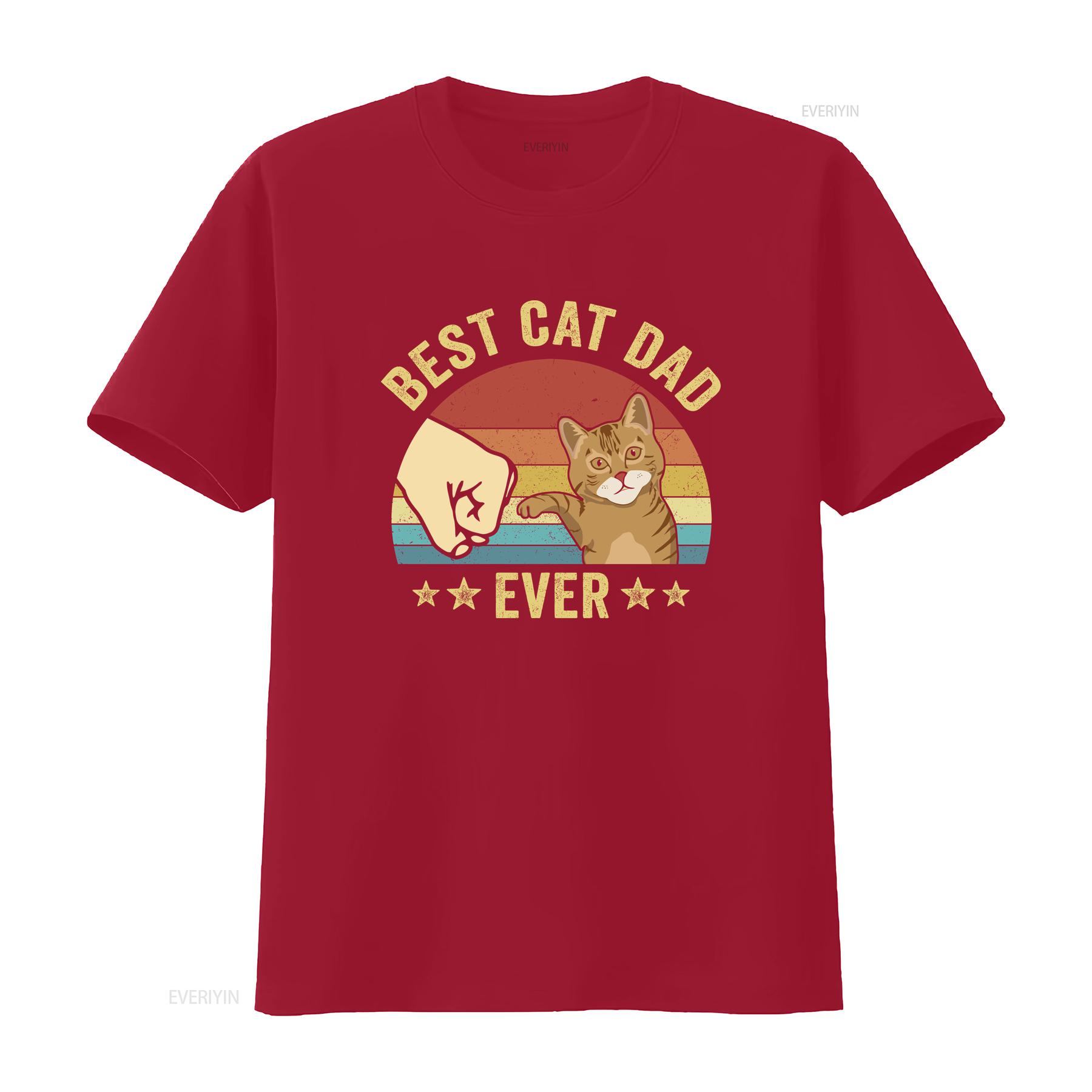 

Fathers Day CaT T Shirt Best Dad Ever Orange Owner Funny Mens Lover For Him vintage Washed Stylish Stretched Unisex Casual S