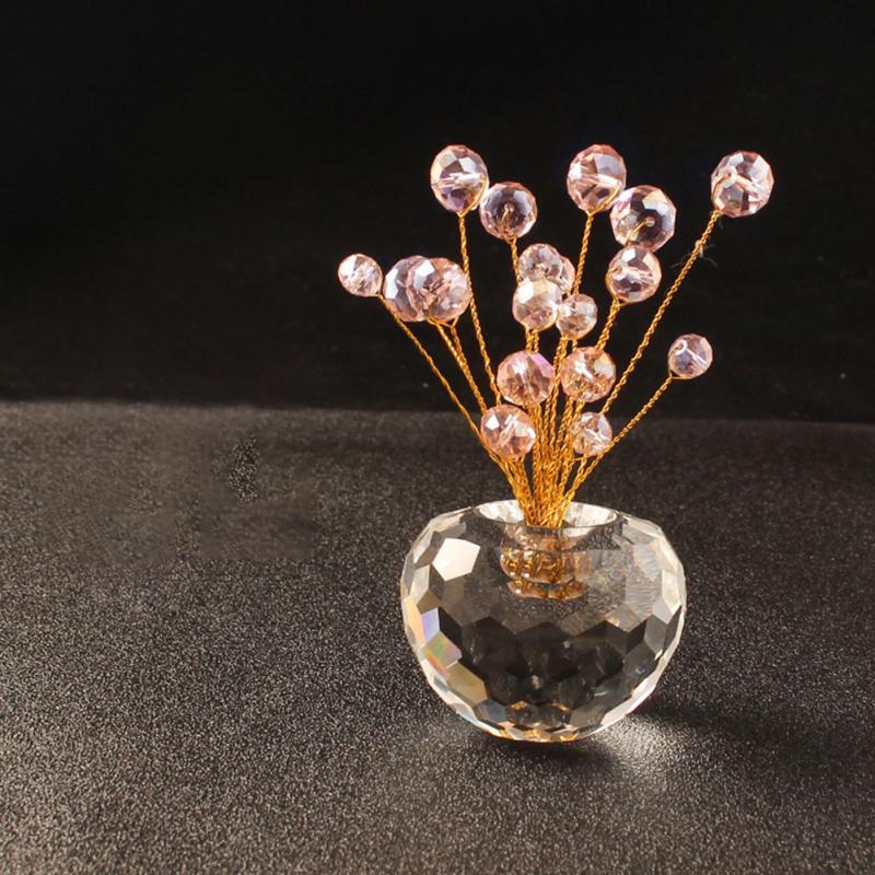 Lucky Fruit Crystal Car Ornament Colorful Beads Figurine Collection Household Decoration Interior