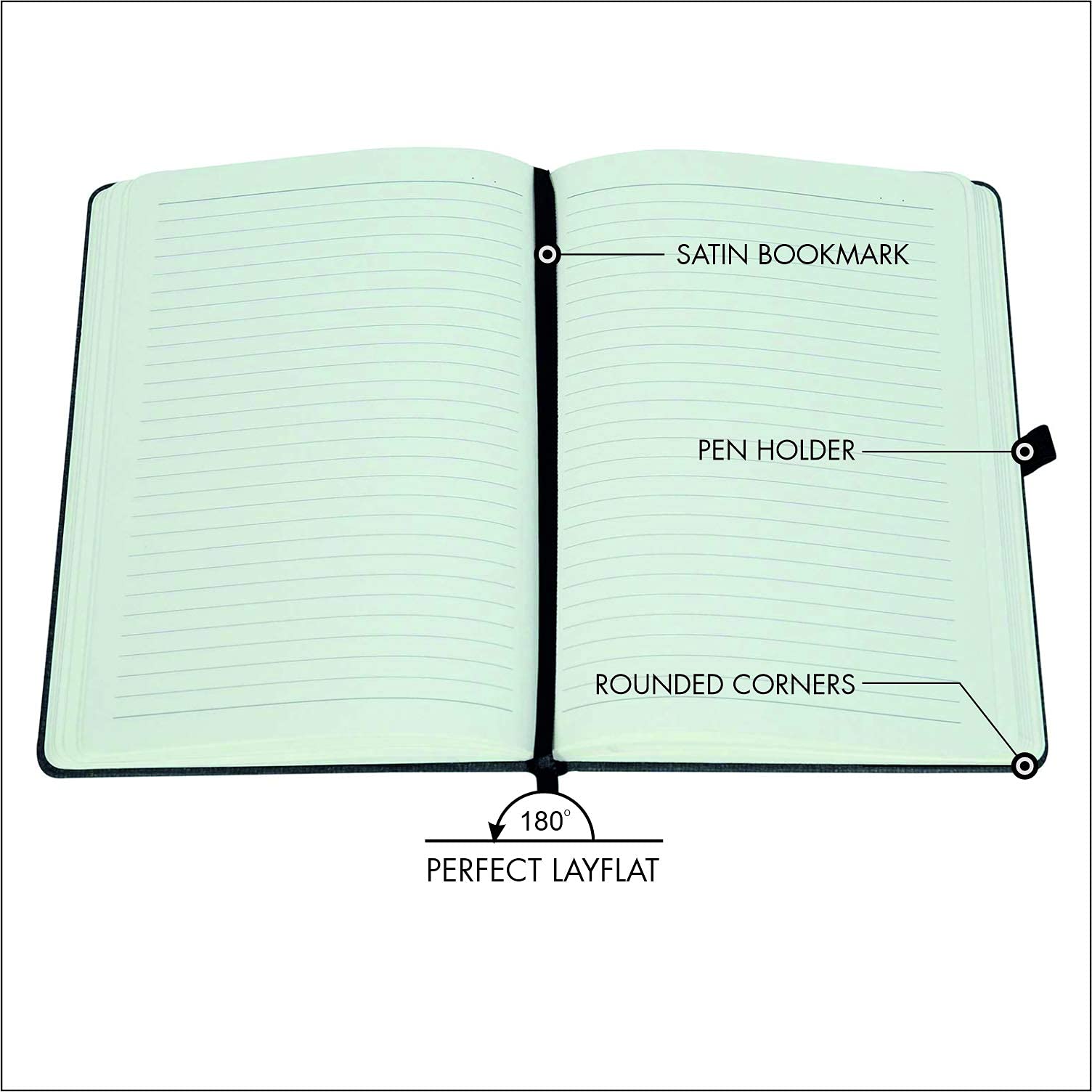 COMMA Abaca  A5 Size  Hard Bound Notebook with Elastic Band Closure & Pen Loop  192 Pages  80gsm Natural Shade Paper  Te 5