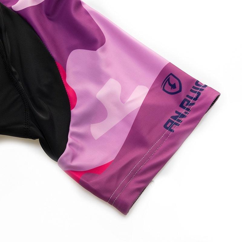 Quick Dry Short Sleeve Cycling Jersey White Bib Pants Bicycle Clothing Set Sport Jerseys Camouflage Pattern Women Cycling Clothes Suits