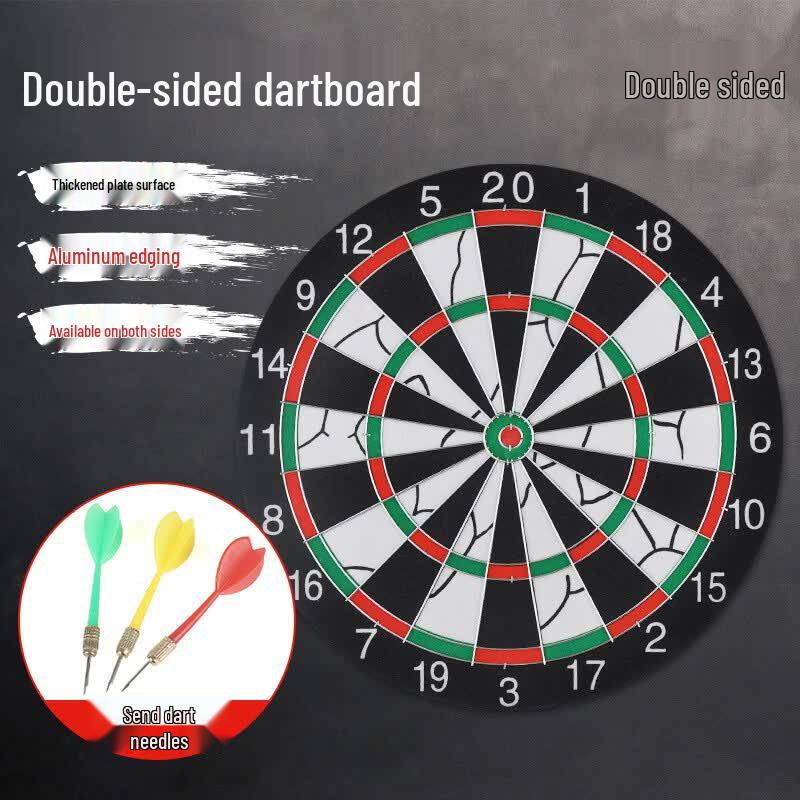 Double-Sided Flocked Dartboard Set