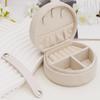 Round Velvet Travel Jewelry Box - Portable Organizer For Rings Earrings Necklaces
