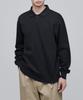 Flat Terry Relaxed Fit Collared Sweatshirt [Black]