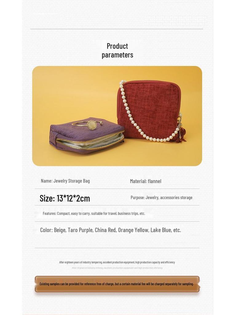 Elegant Tassel Jewelry Pouch with Zipper - Portable Organizer for Rings, Pendants, and Bracelets