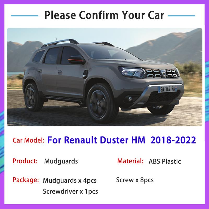 Car Mud Flaps For Renault Duster HM 2018~ Dacia Duster Mudflaps Splash Guards Muds Flap Mudguards Fender Auto Accessories