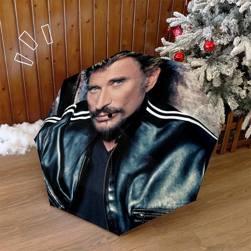 French legendary rock singer and actor Johnny Hallyday umbrella is suitable for all seasons, including home travel and outdoor activities Y1