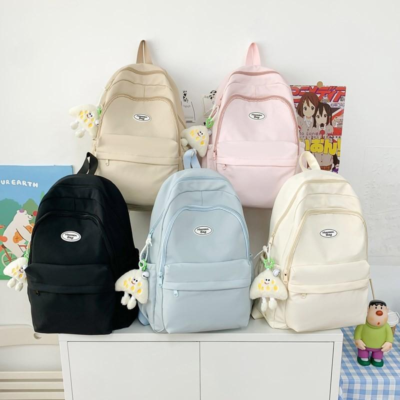 University Color Solid Backpack Polyester Material Adjustable Straps Cushion