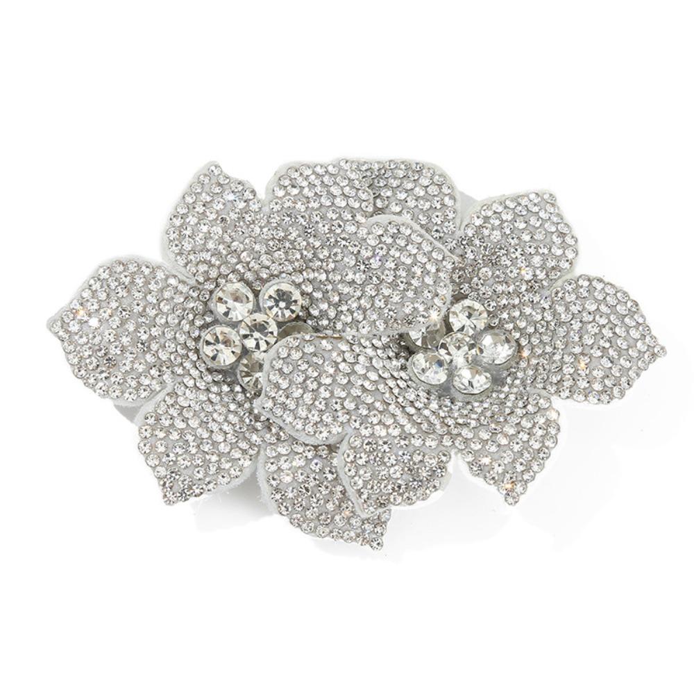 Sparkling Flower Brooch Fabrics DIY Craft Sewing Supplies Rose Brooch Fabrics  Shoe Decoration