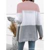 Women European American Lazy Style Striped V Neck Long Sleeve Knit Cardigan Sweater