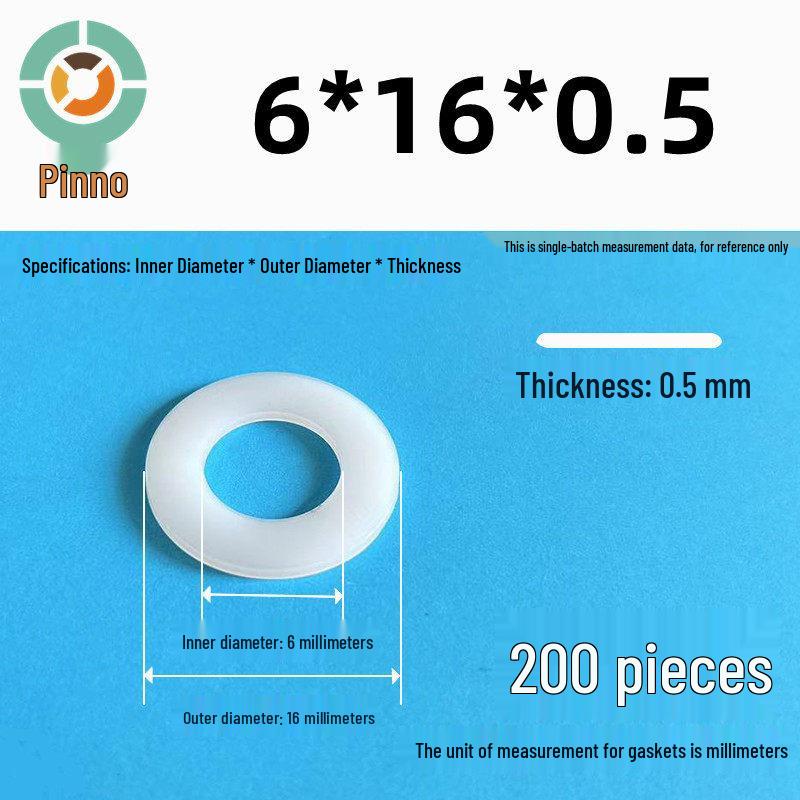 Thickened Nylon Plastic Flat Washer: Hard Plastic Gasket M2-M16