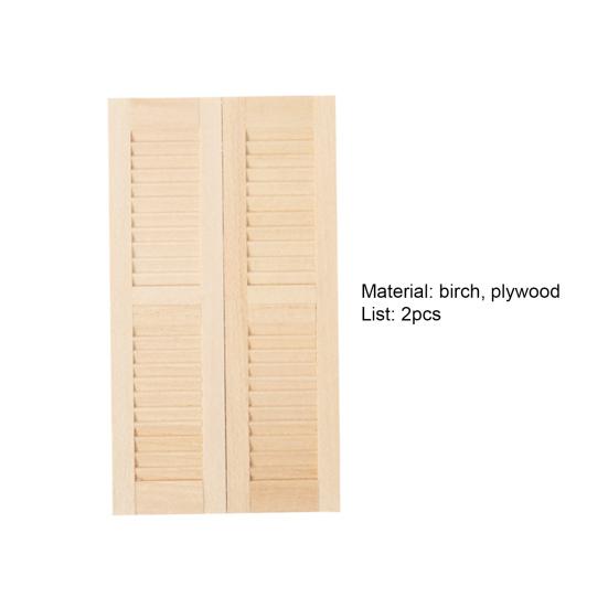 2 szt. Śliczna gładka powierzchnia ozdoba scena rekwizyt 1/12 skala miniaturowe żaluzje okiennice do odgrywania ról okno