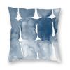 Navy Blue Hamptons Watercolour Square Pillowcase Polyester Linen Velvet Printed Zip Decor Pillow Case Home Cushion Cover