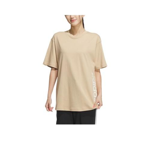 adidas Casual Sports Loose Fit Cotton T-Shirt Unisex Light Brown