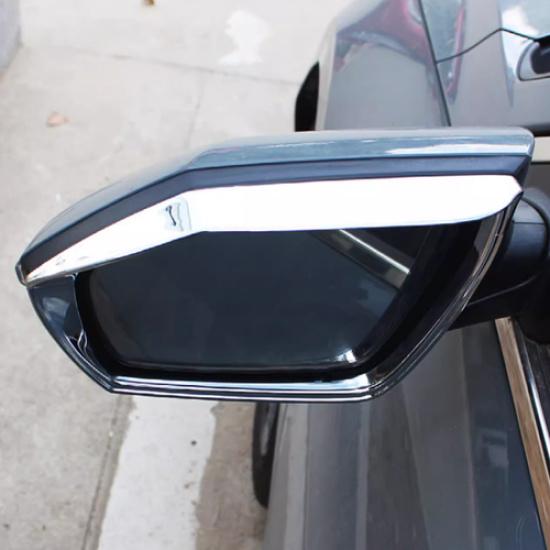 For Hyundai Santa Cruz -2025 Chrome Rain Eyebrow Rearview Mirror Frame