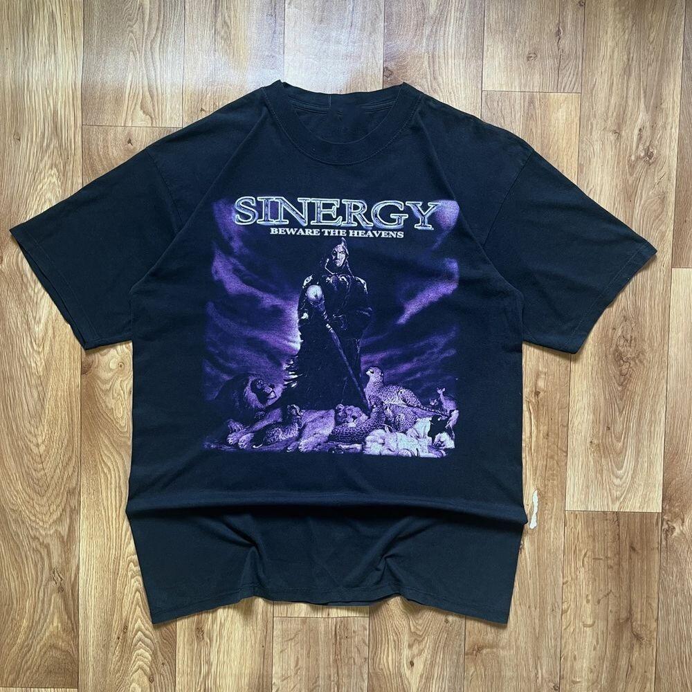 Sinergy band rare vintage 90’s tee album beware the heavens Shirt BT1328 Unisex T-Shirt XL
