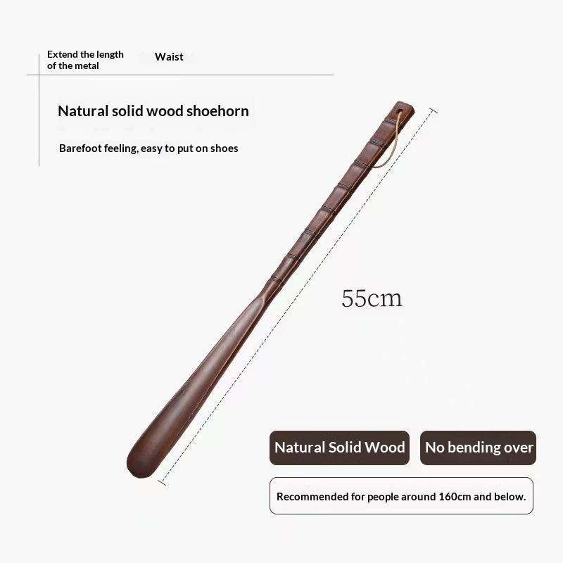 55CM/70CM/75CM Durable Professional Wooden Shoe Horn Flexible Long Handle Shoehorn for Seniors Shoe Lifter Home Tools