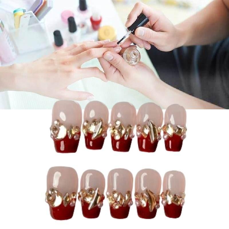 New Year's Handcrafted Nail Art With Gentle Aurora Rhinestones For Ladies