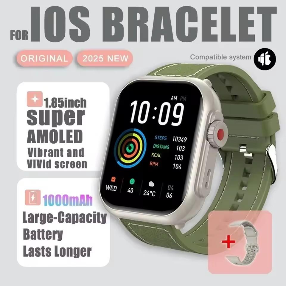 Neue Smartwatch 1000mAh Lange Akkulaufzeit Für Männer Frauen Fitness Sport Bluetooth Anruf Wasserdicht 1,85 Zoll Voll Touch Smartwatch