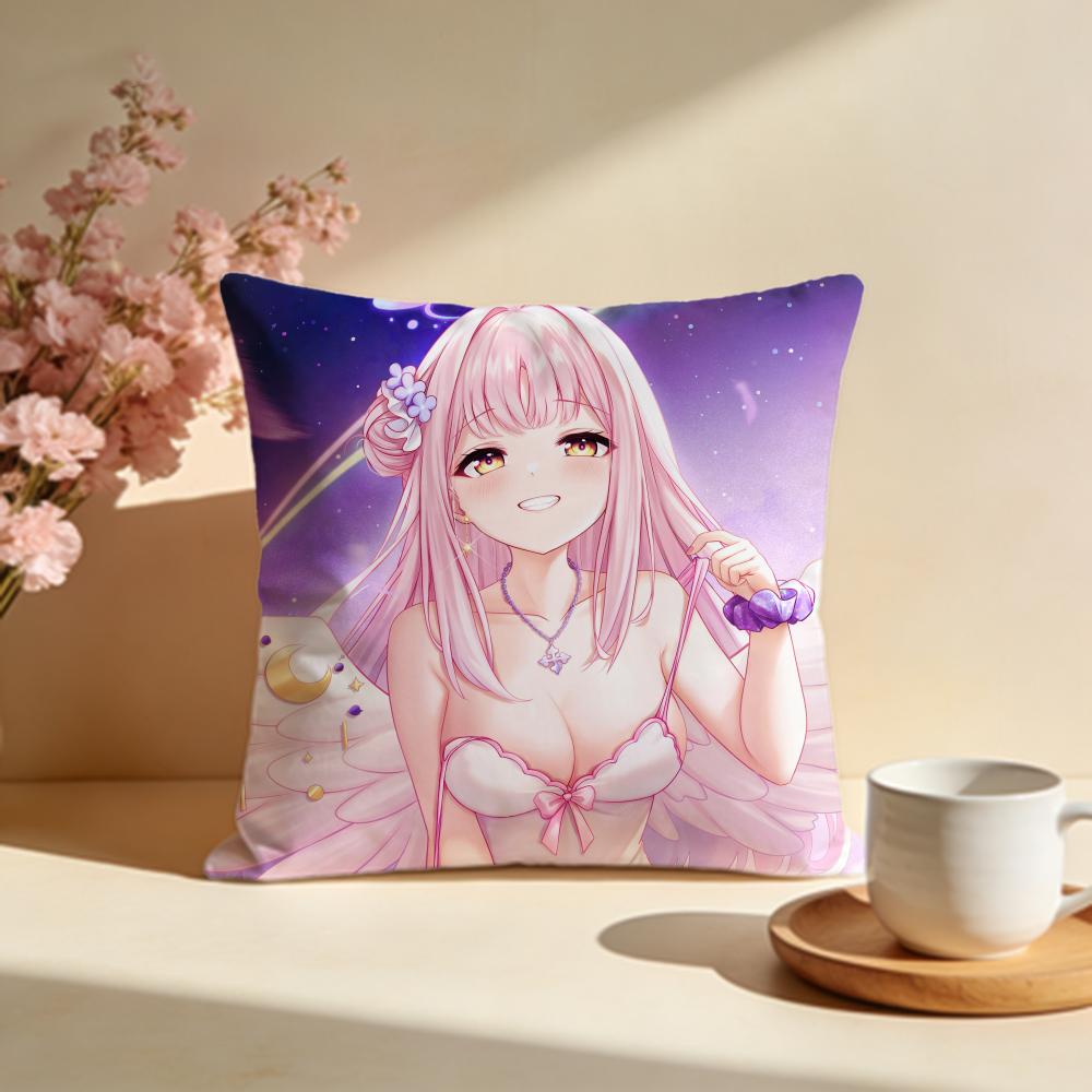 Trendy MMisono Mika Animeed Cushion Cover Stylish Washable Pillow Cover Ideal for Couch Bedroom Car Decoration