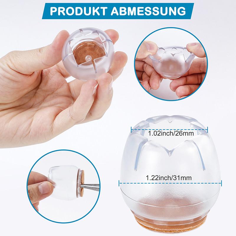 16 bucăți din silicon pentru picior de masă și scaun, pentru picioare, capace Capace pătrate, șosete, pentru picioare, anti-alunecare, pentru mobilier.