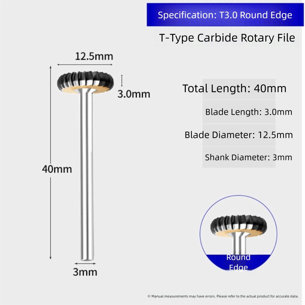 

T-Shaped Tungsten Carbide Rotary File Tungsten Steel Rotary File Woodworking Metal Carving Carbide Cutter R3