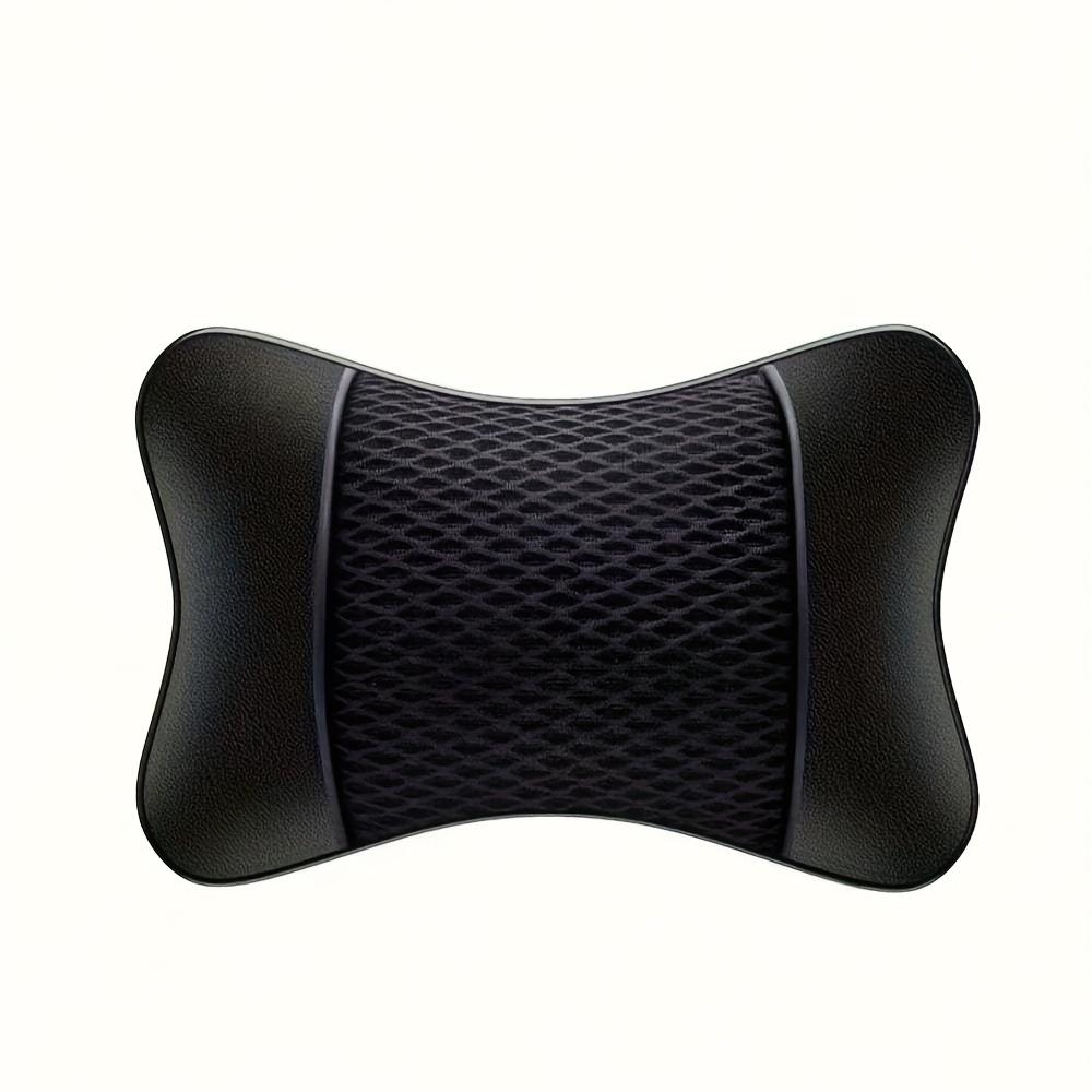 Car Neck Pillow, PU Leather & Mesh Breathable Headrest, Soft Memory Foam Cervical Support Cushion, Auto Interior Accessories чёрный