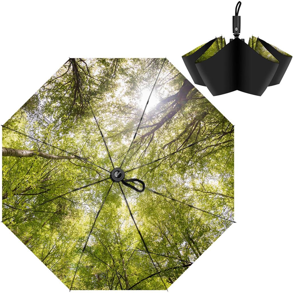 Sunshade Folding Umbrella with Automatic Compact Travel Umbrella for Premium Folding Umbrella for Sun and Cute One-Touch Open/Close, Rain, Windproof,