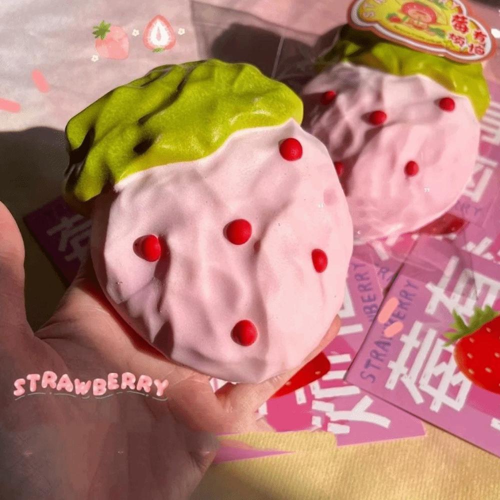 Slow Rising Strawberry Squeeze Toy Slow Rebound Sensory Squeeze Toy  For Adults