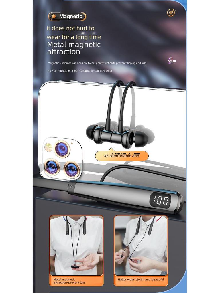 Bluetooth-Headset mit ultralanger Standby-Zeit und Geräuschunterdrückung, ideal für den Sport, zum Umhängen