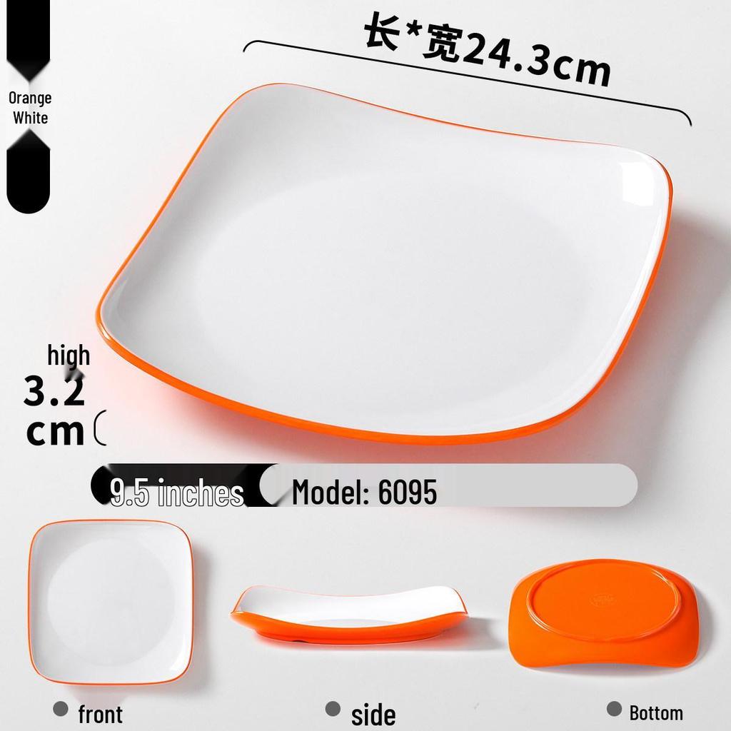 Thick Melamine Square Rice Bowl & Noodle Plate for Restaurants and Cafeterias