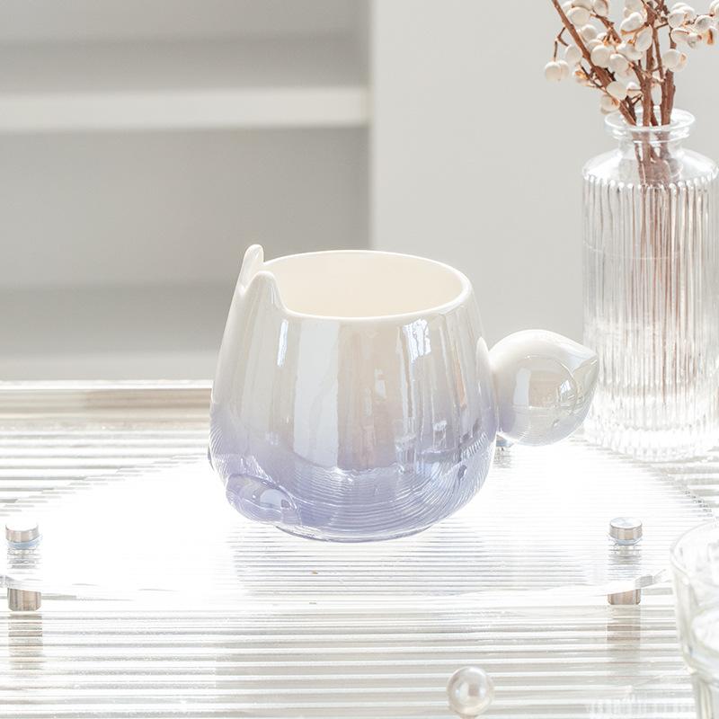 Ceramic mug mug gradual change purple creative modeling high value creative personality modern Internet celebrity explosion 401-500ml