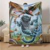 1pc, Wonderland Cheshire Cat Plush Blanket - Perfect for All Seasons, Home Decor, Soft Flannel Throw Blanket - Versatile & Cozy for Bedroom,