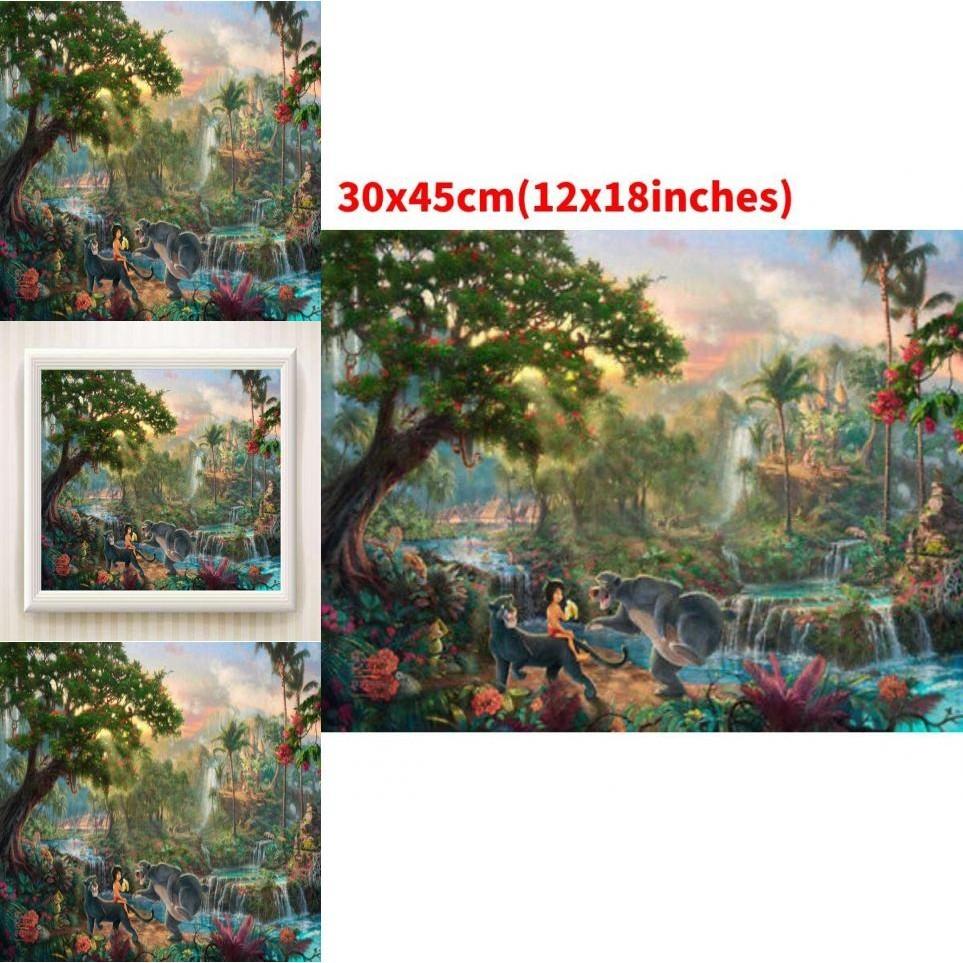 Mermaid Princess Fairy Tale Canvas Art For Children's Room Cartoon/animation Style Colorful Flower Pattern Framed Spray Painted