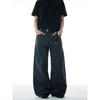 Madwitch American Retro Pleated Deconstructed Design Casual Pants for Men and Women, Loose Wide-Leg Vintage Trousers