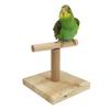 Pet Bird Parrot Wooden Stand Perch Playground Platform Cage Chew Playing Toy