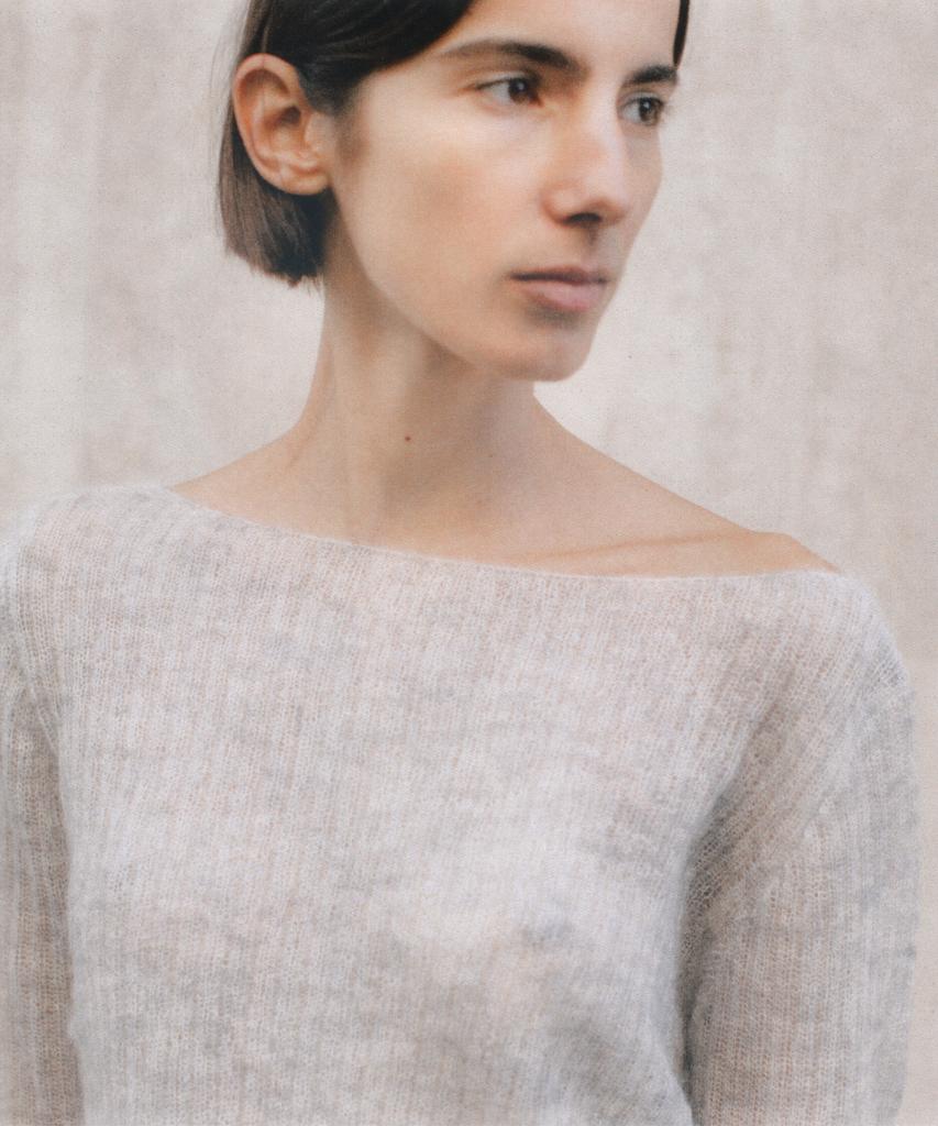 Gilyeong Mohair Tie Knit_Light Gray