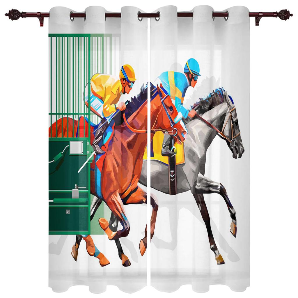 Farm Animal Horse Black And White New Simple Curtains Home Decoration Curtains Modern Home Supplies